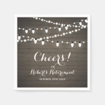 Festa de Aposentadoria Luzes Rústicas de Madeira e