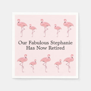 Guardanapo De Papel Festa de Aposentadoria Nome Personalizado Flamingo