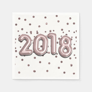 Guardanapo De Papel Festa de Balões Dourado Rosa 2018 & Confetes de Fo