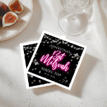 Guardanapo De Papel Festa de Bat Mitzvah com tema Neon Rosa Quente<br><div class="desc">Estamos animados em apresentar nossa suíte de caligrafia moderna inspirada em neon para uma Bar ou Bat Mitzvah radiante! Esta coleção divertida inclui tudo o que você precisa, desde guardanapos e pratos de papel até um letreiro de boas-vindas e muito mais. Se tiver alguma dúvida ou precisar de ajuda com...</div>