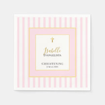 Festa de Batismo Rosa e Dourado Elegante