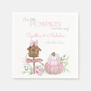 Guardanapo De Papel Festa de Bebê Menina com Remendo de Abóbora Rosa
