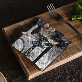 Guardanapo De Papel Festa de Bruxas de Halloween com fundo rochoso