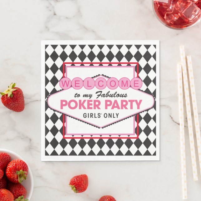 Guardanapo De Papel Festa de Cartas de Poker para Garotas (Insitu)