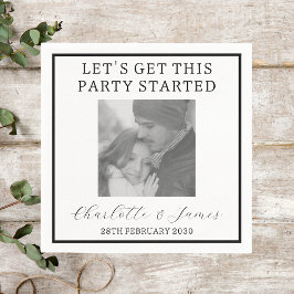 Guardanapo De Papel Festa de casamento de Fotografias em Preto e Branc