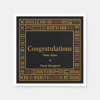 Guardanapo De Papel Festa de casamento Dourada africana Kente Napkin