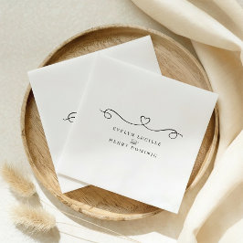 Guardanapo De Papel Festa de Casamento Minimalista Coração Romântico