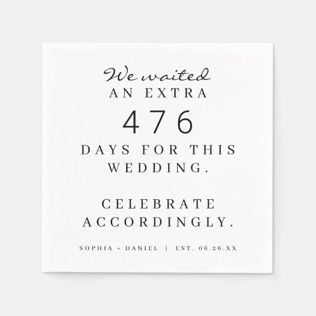 Guardanapo De Papel Festa de casamento Pandêmica Engraçada Esperamos (Frente)