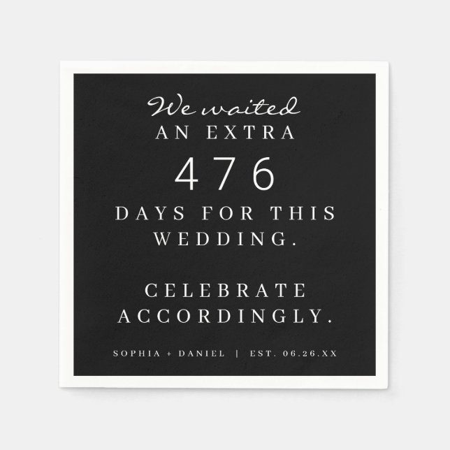 Guardanapo De Papel Festa de casamento Pandêmica Engraçada Esperamos (Frente)