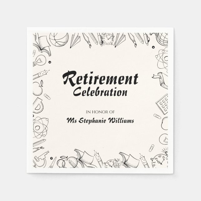 Guardanapo De Papel Festa de Celebração de Professores da Escola de Re (Frente)