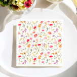 Guardanapo De Papel Festa de chá de panela floral do Jardim de Flores<br><div class="desc">Adicione um toque de reluz ao seu chá de panela com esses guardanapos de festas de flores silvestres! Apresentando um padrão delicioso de flores silvestres pintadas à mão em um conjunto vibrante de pinks, laranjas, roxas e amarelos, esses guardanapos trazem uma vibração fresca e colorida para sua celebração. O delicado...</div>