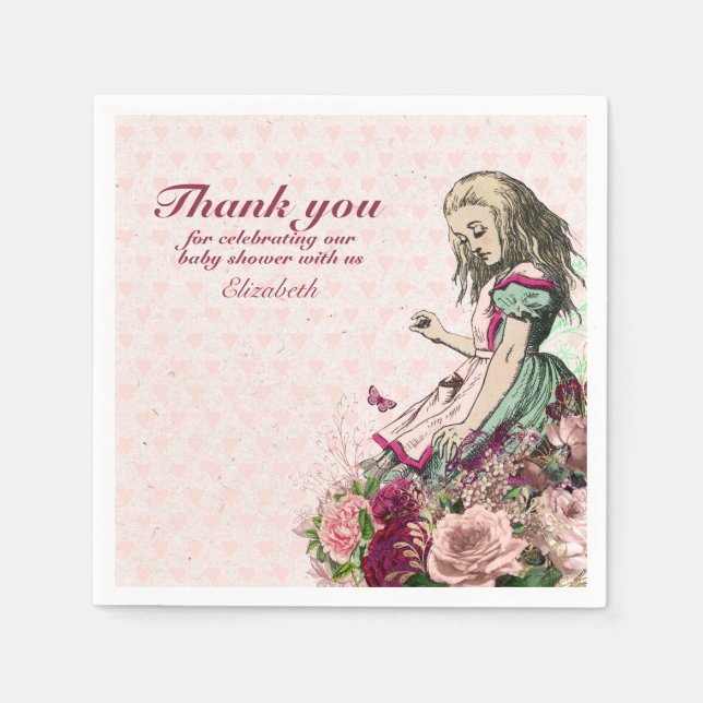 Guardanapo De Papel Festa de Chá Personalizada da Alice no País das Ma (Frente)