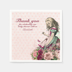 Guardanapo De Papel Festa de Chá Personalizada Vintage Alice no País d