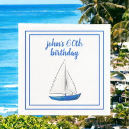 Guardanapo De Papel Festa de Cocktail Chic Azul Náutico 