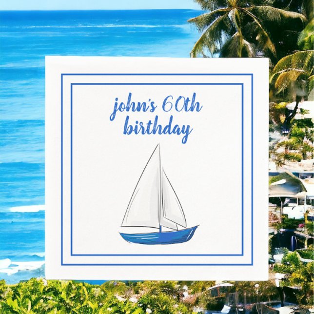 Guardanapo De Papel Festa de Cocktail Chic Náutico Azul  (Criador carregado)