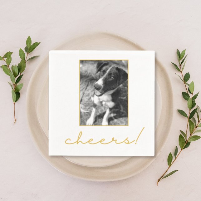 Guardanapo De Papel Festa de Coquetel com Foto de Cachorro (Dog photo napkin cocktail party supply
)