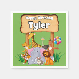 Guardanapo De Papel Festa de Crianças do Zoo Fantástico