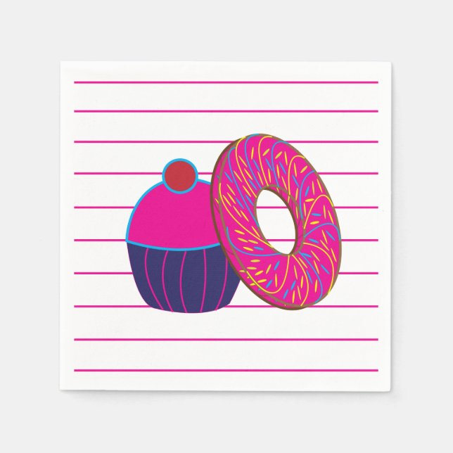Guardanapo De Papel Festa de Cupcake Donut (Frente)