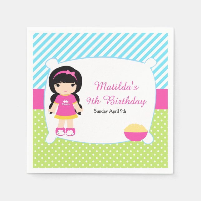 Guardanapo De Papel Festa de Descanso de Menina Negra (Frente)