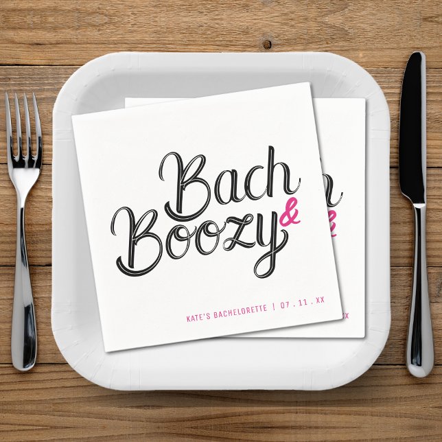 Guardanapo De Papel Festa de Despedida de Solteira Bach & Boozy Branca (Bach & Boozy White & Pink Bachelorette Party Napkins
)