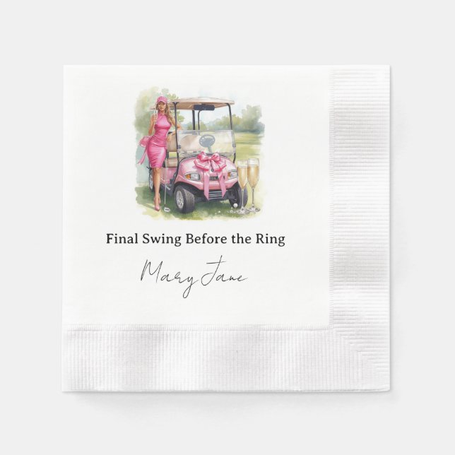 Guardanapo De Papel Festa de despedida de solteira com tema de golfe (Frente)