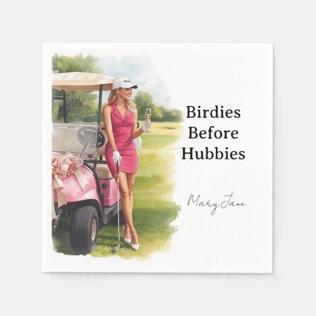 Guardanapo De Papel Festa de despedida de solteira com tema de golfe (Frente)