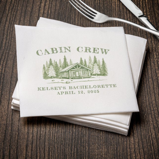 Guardanapo De Papel Festa de Despedida de Solteira da Tripulação da Ca (Cabin Crew Green Camp Bachelorette Party Napkins
)