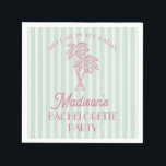 Guardanapo De Papel Festa de Despedida de Solteira Pastel Praia Primav<br><div class="desc">Encontre-me nas palmeiras! Nossa Coleção de Festas de Palm Springs é uma mistura sonhadora de charme de cabana de praia vintage e perfeição pastel. Com listras suaves, palmeiras arejadas e um toque de glamour retrô, esta coleção traz a magia de uma escapada ensolarada para a sua celebração. Se você está...</div>