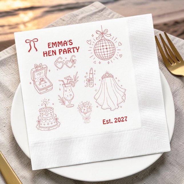 Guardanapo De Papel Festa de Despedida de Solteira Personalizada na Mo (Criador carregado)
