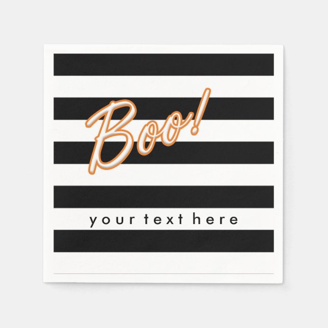 Guardanapo De Papel Festa de Dia das Bruxas Branca e Preto Napkins (Frente)