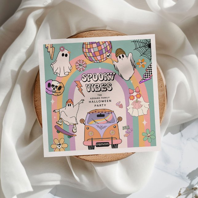 Guardanapo De Papel Festa de Dia das Bruxas Retro-Diversão de Spookes (Criador carregado)