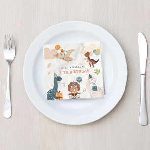 Guardanapo De Papel Festa de Dinossauros Cachorros Aniversário de cria