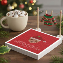 Festa de Doce de Natal Lenta Papel Vermelho Napkin