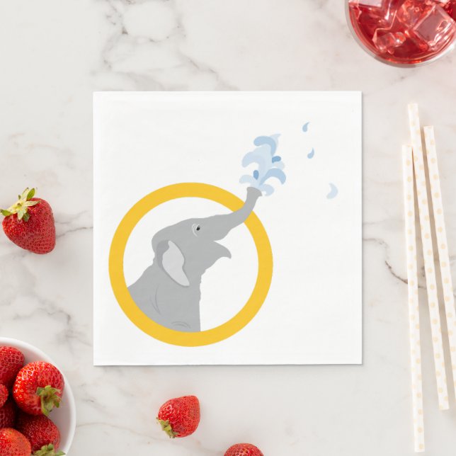 Guardanapo De Papel Festa de Elefantes Modernos para Bebês Napkins (Insitu)