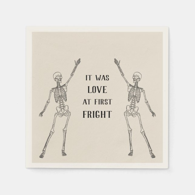 Guardanapo De Papel Festa de Engajamento do Esqueleto Feliz (Frente)