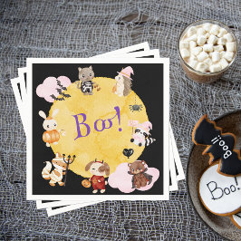 Guardanapo De Papel Festa de fantasia de crianças bonitas no Halloween