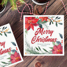 Guardanapo De Papel Festa de Férias da Companhia Floral de Poinsettia 