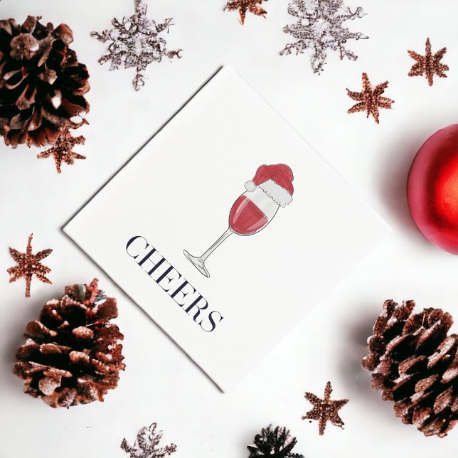 Guardanapo De Papel Festa de Férias do Vinho Santa Hat (Criador carregado)