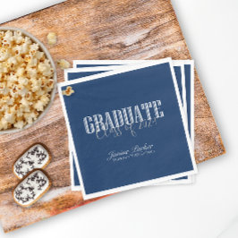 Guardanapo De Papel Festa de formatura Azul Clássica de Ano Moderno