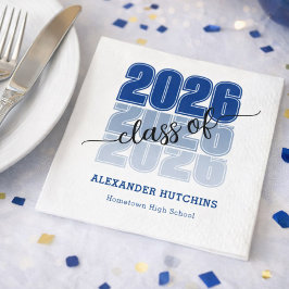 Guardanapo De Papel Festa de Formatura Azul Marinho Classe 2026 Modern