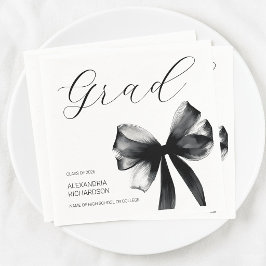 Guardanapo De Papel Festa de Formatura com Laço Simples Preto e Branco