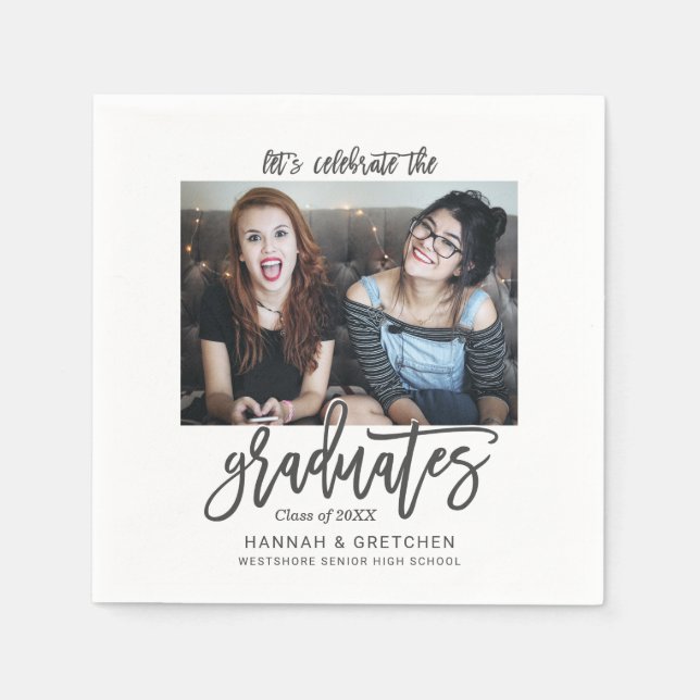 Guardanapo De Papel Festa de formatura combinada com foto (Frente)