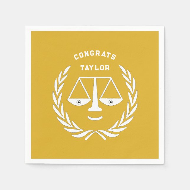 Guardanapo De Papel Festa de formatura da Faculdade de Direito Dourada (Frente)