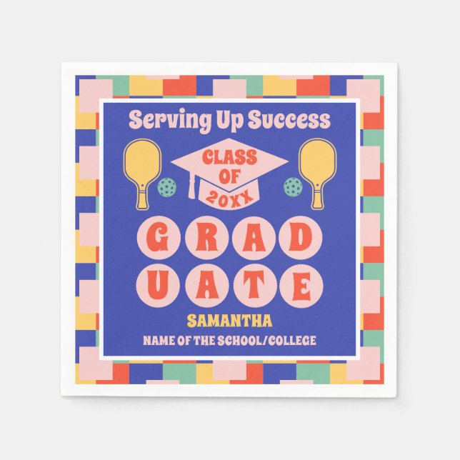 Guardanapo De Papel Festa de formatura de Batebol Retro Napkins (Frente)