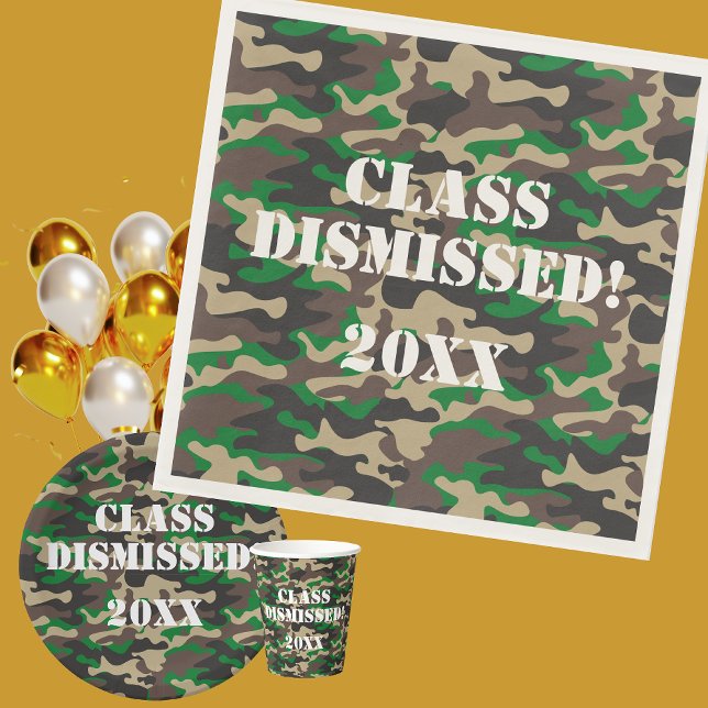 Guardanapo De Papel Festa de formatura de Camo Dispensada de Classe (Criador carregado)