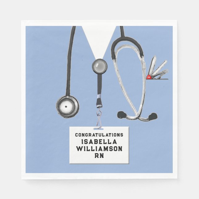 Guardanapo De Papel Festa de formatura de Enfermagem na Escola (Frente)