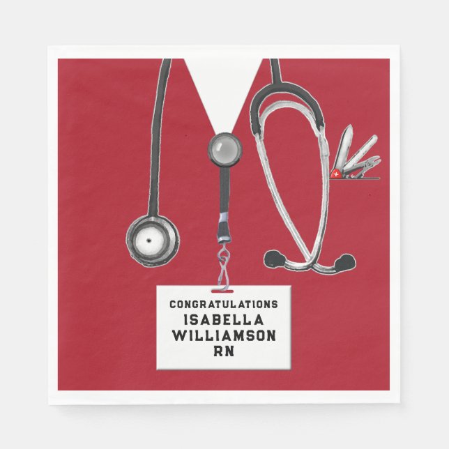 Guardanapo De Papel Festa de formatura de Enfermagem na Escola (Frente)