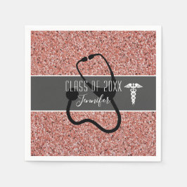 Guardanapo De Papel Festa de formatura de Enfermeira Rosa Médica Doura