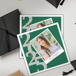 Guardanapo De Papel Festa de formatura de Foto em Verde de 2025