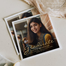 Guardanapo De Papel festa de formatura de Fotografias de Script Dourad